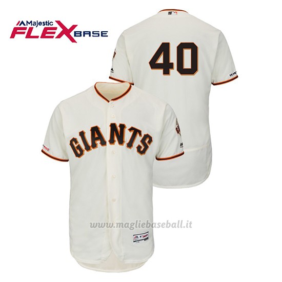 Maglia Baseball Uomo San Francisco Giants Madison Bumgarner 150th Aniversario Patch Autentico Flex Base Avorio